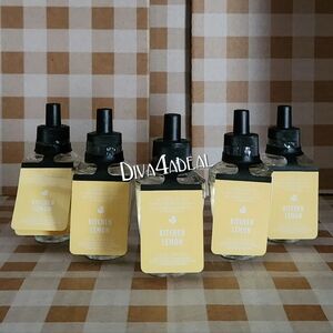5X Bath & Body Works KITCHEN LEMON Wallflower Refill Bundle